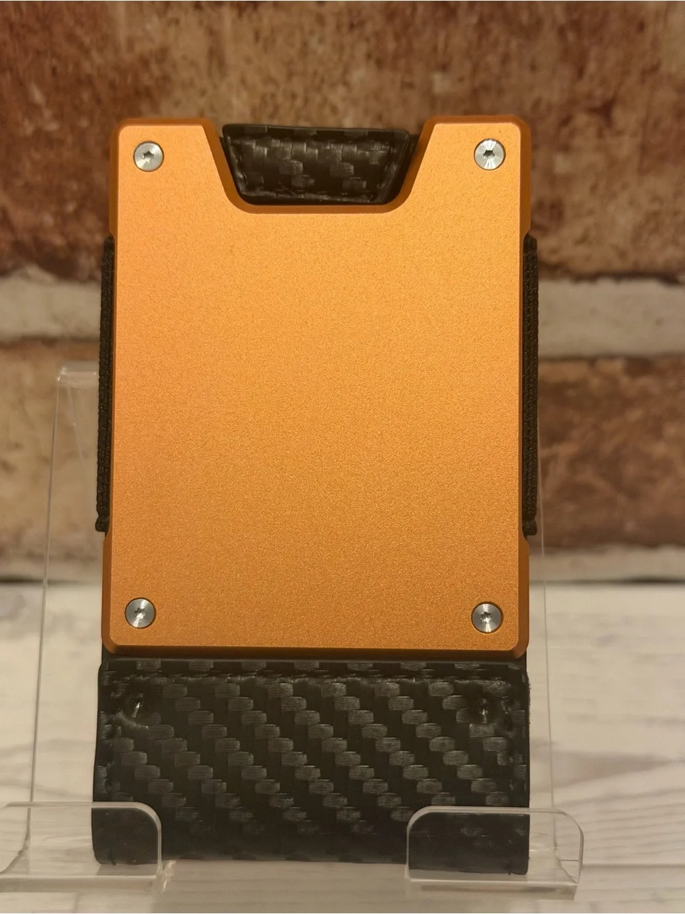 MENS WALLET METAL CARD HOLDER CASH STRAP MINIMALIST PULL TAB WALLET